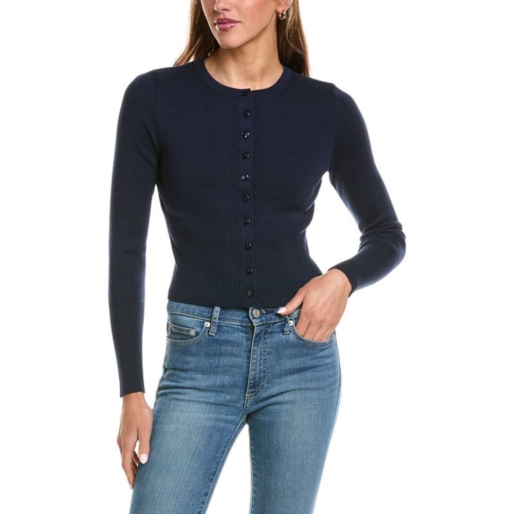 525 America Womens High Rib Cardigan, Blue